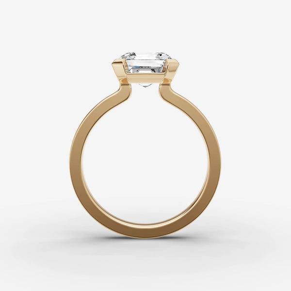 Demi Asscher ring setting, view 2