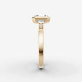 Demi asscher diamond setting in gold, angled view