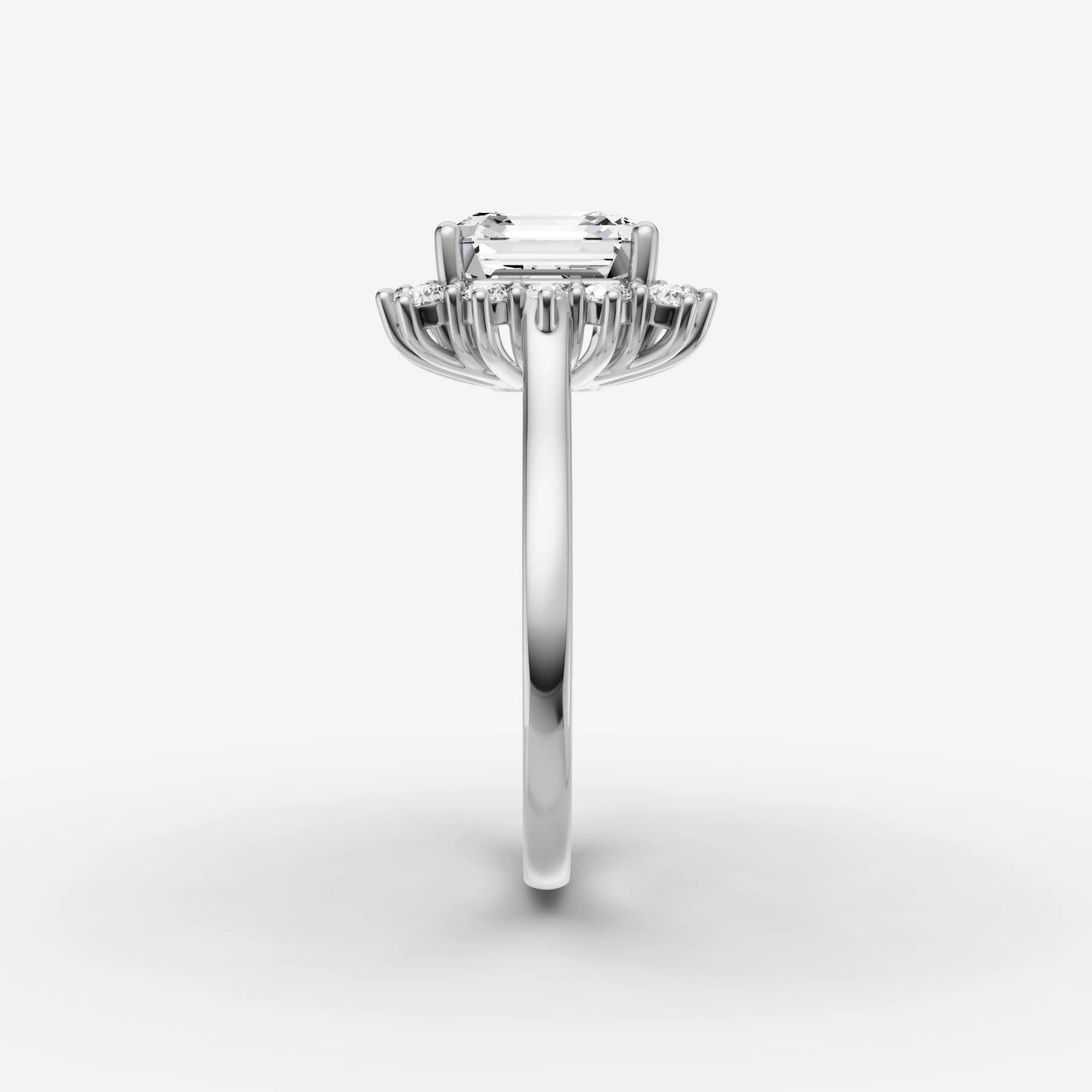 Aurore asscher diamond setting in gold, view 17