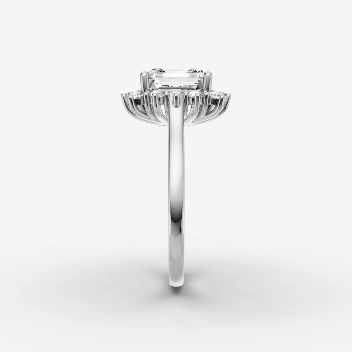 Aurore asscher diamond setting in gold, view 17
