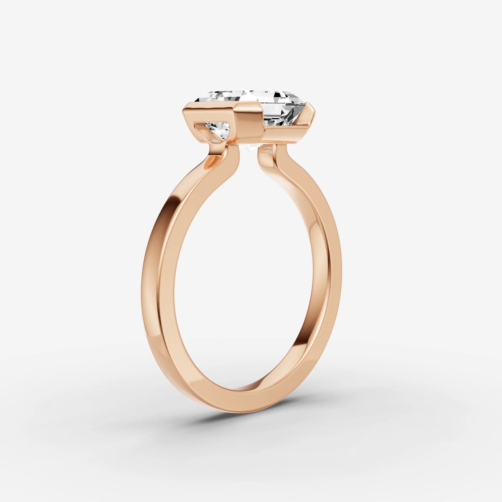 Demi asscher diamond setting in gold, view 10