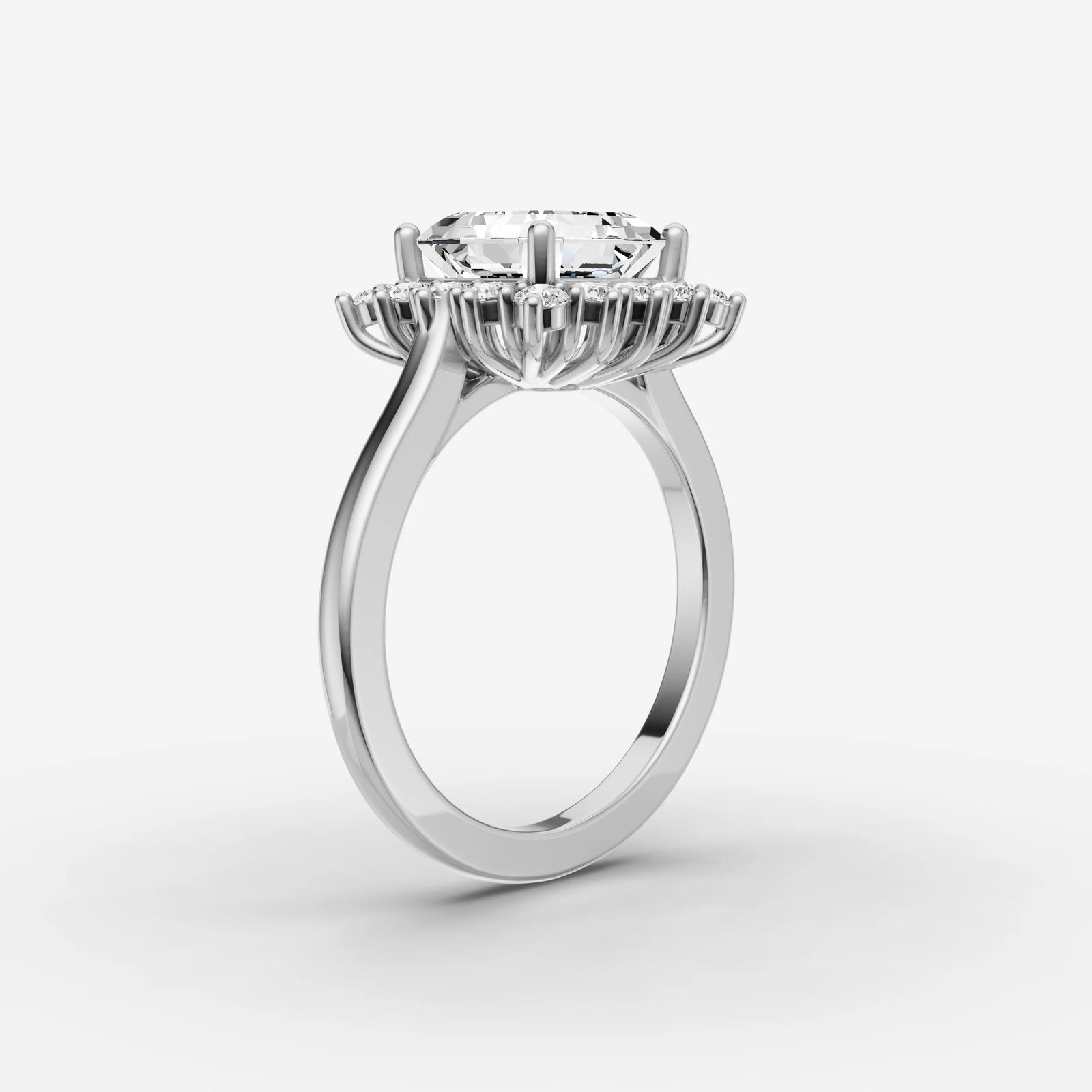Aurore asscher diamond setting in gold, view 16