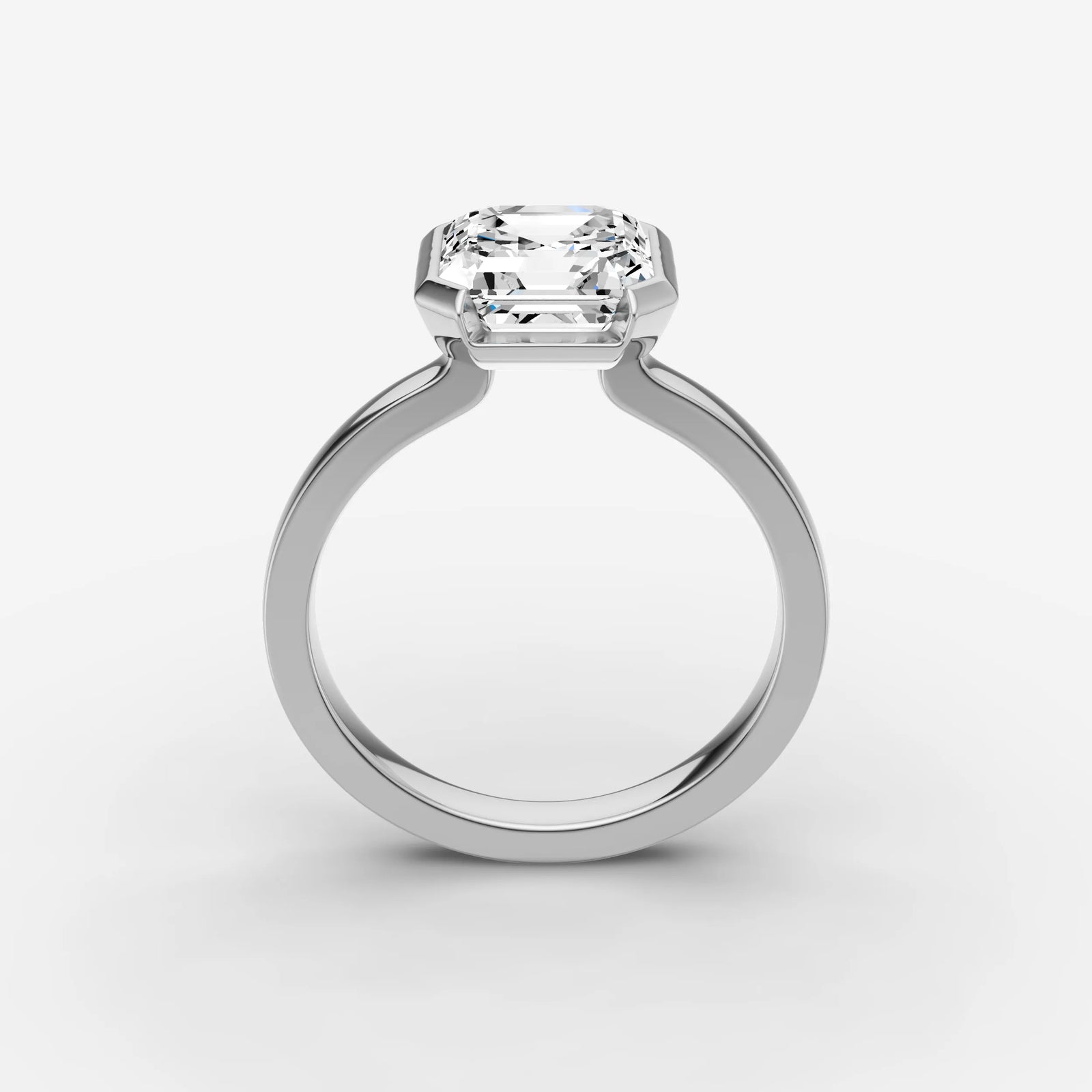Demi asscher diamond setting in gold, view 15