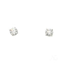 Radiant 18k white gold diamond earrings with round brilliant-cut studs