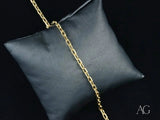 Exquisite 18k solid gold art gold jewelry bracelet with diamond-cut link chain