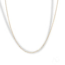 Delicate 18k gold diamond cut chain necklace with alternating links