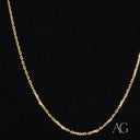 Delicate 18k gold diamond cut chain necklace with oval links