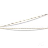 Two delicate 18k gold diamond cut chains with small uniform links