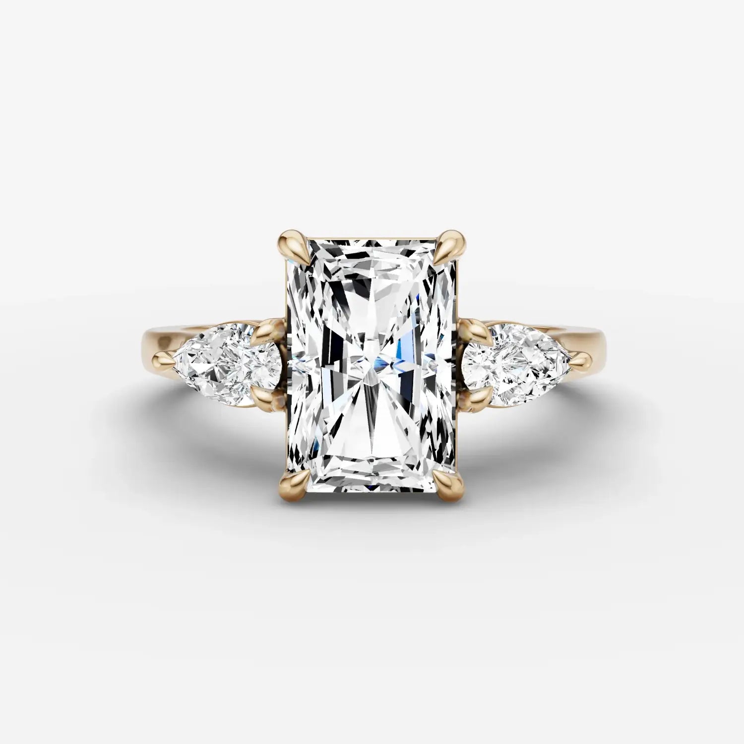 A delicate 18k gold wedding band with a single diamond, showcasing fine gold jewelry in Everett Massachusetts.