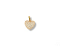 Radiant Heart Pendant: 18k solid gold heart-shaped diamond-encrusted art gold jewelry