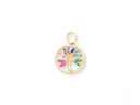 18k solid gold Tree of Life pendant with colorful gemstones