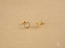 Radiant Love 18k gold heart drop earrings with CZ stones