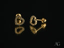 Radiant Love 18k gold heart drop earrings with CZ diamonds