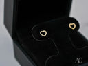 Radiant Love 18k gold heart drop earrings with sparkling CZ diamonds