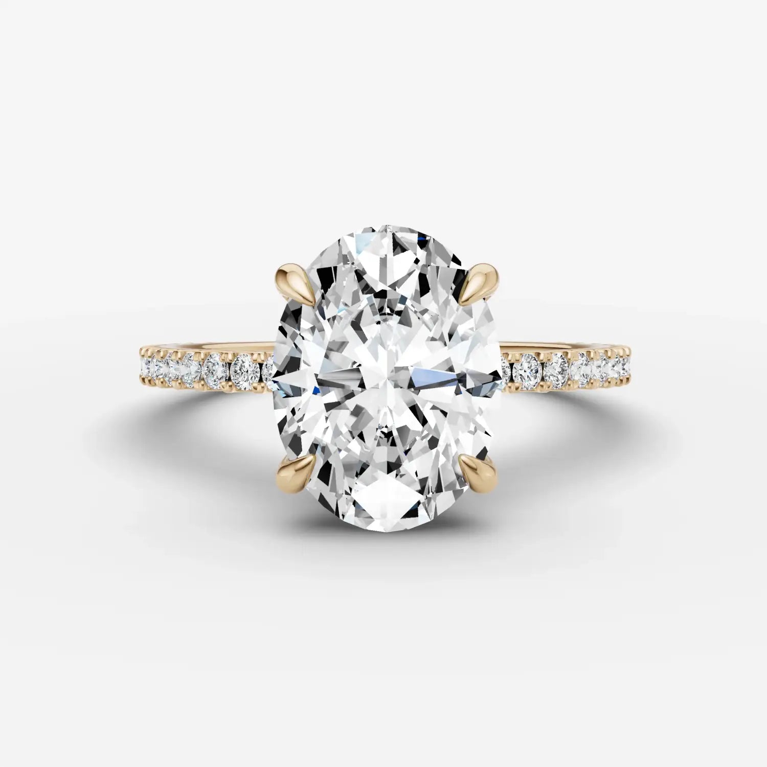 vibrant yellow and red geometrically faceted natural diamonds arranged in a radial pattern for gold jewelry versus lab grown alternatives