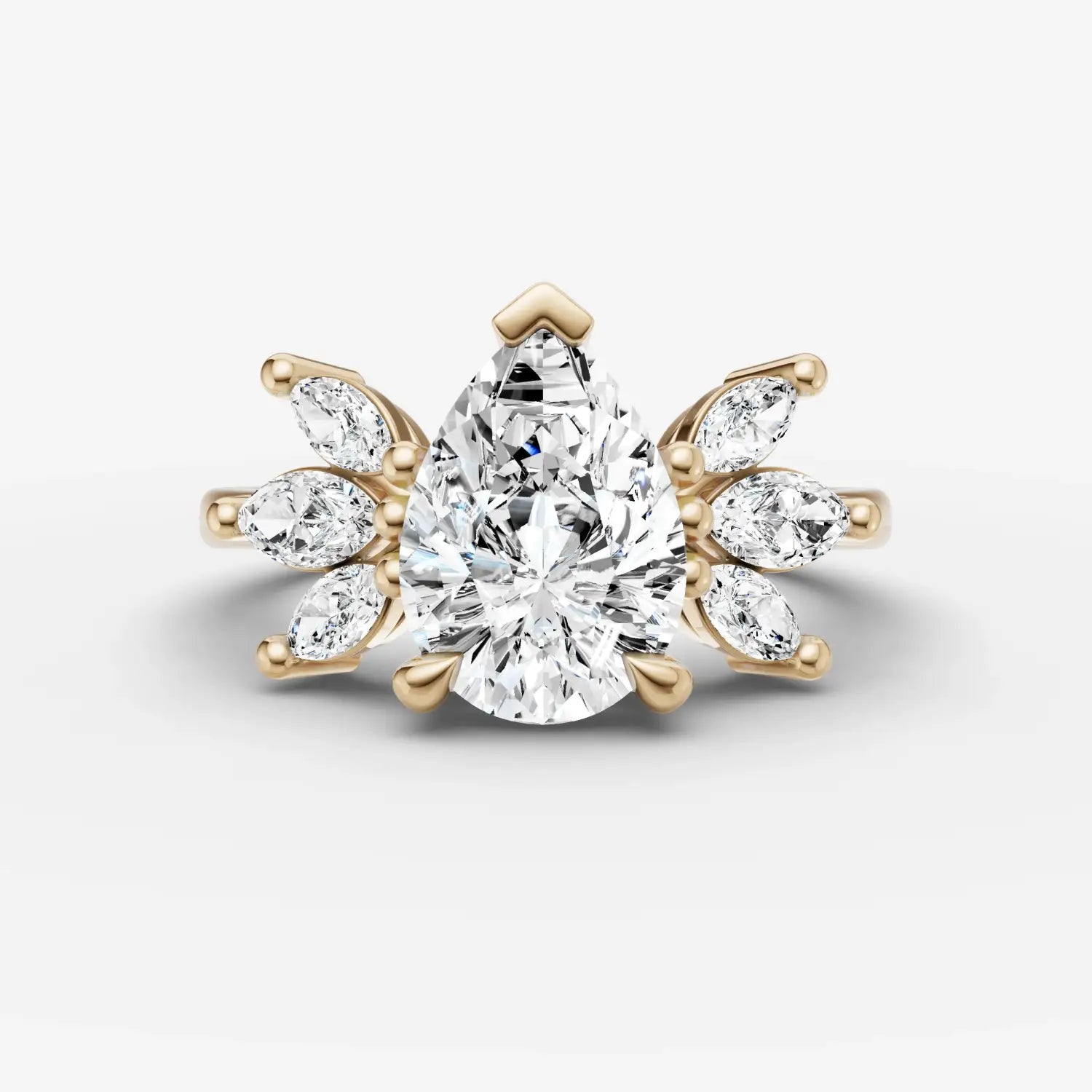 four faceted gray gemstones with reflective surfaces featured in cultural jewelry traditions for engagement rings at everett jewelry store