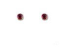 Radiant Ruby Sparkle 18K gold red CZ stud earrings