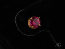 Radiant Ruby Sparkle 18K gold red CZ stud earrings with round-cut ruby