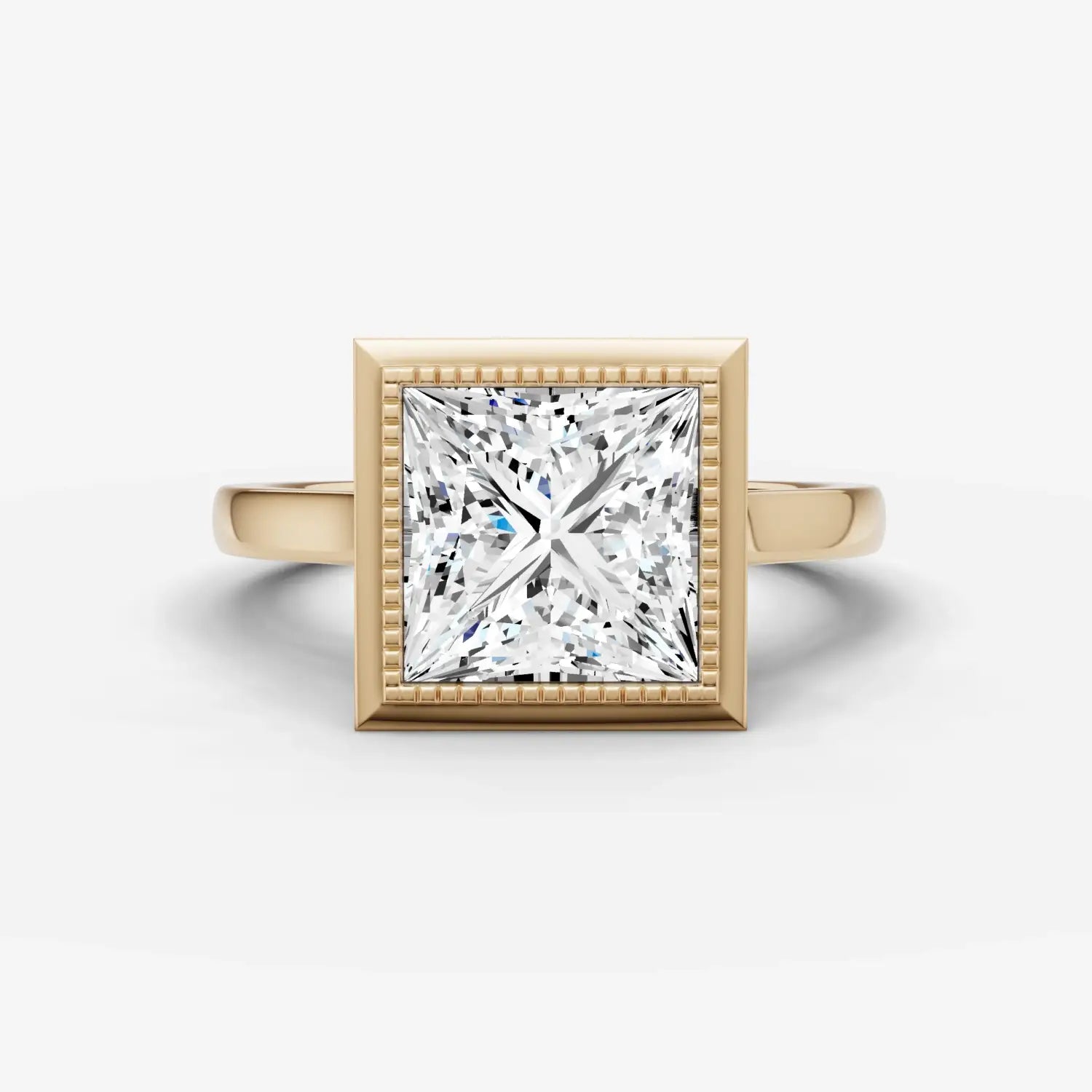 A delicate 18k gold wedding band with a single diamond, showcasing fine gold jewelry in Everett Massachusetts.