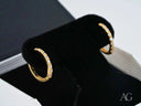 18k yellow gold mini hoop earrings with diamonds, Radiate Elegance
