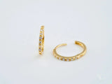 18k yellow gold CZ mini hoop earrings with clear gemstones, Radiate Elegance