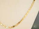 Regal Brilliance 18K yellow gold piastrine flat necklace in art gold jewelry
