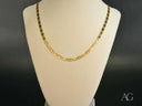 Regal Brilliance 18K yellow gold piastrine flat necklace on cream bust