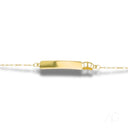 Regal elegance 18k gold ID bracelet with crown motif