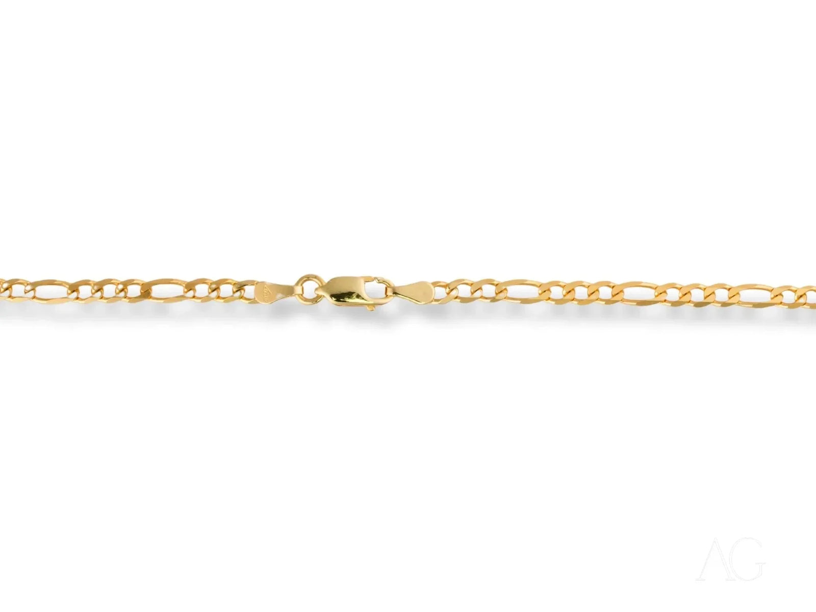 Shiny 18K yellow gold Figaro chain with lobster clasp, Regal Prestige