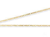 Two delicate 18K yellow gold Figaro chains in Regal Prestige art gold jewelry