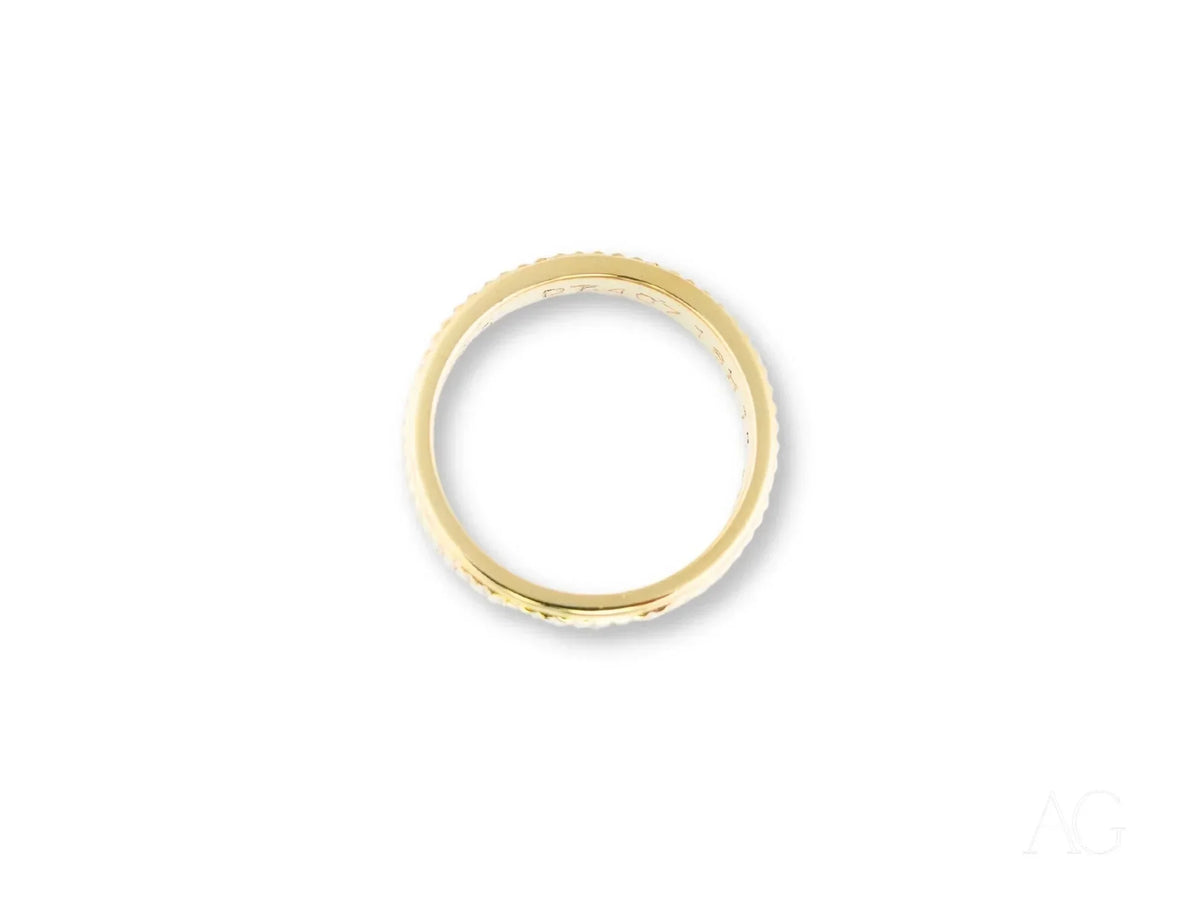 Regal Ridge wedding band in art gold jewelry with channel-set diamonds