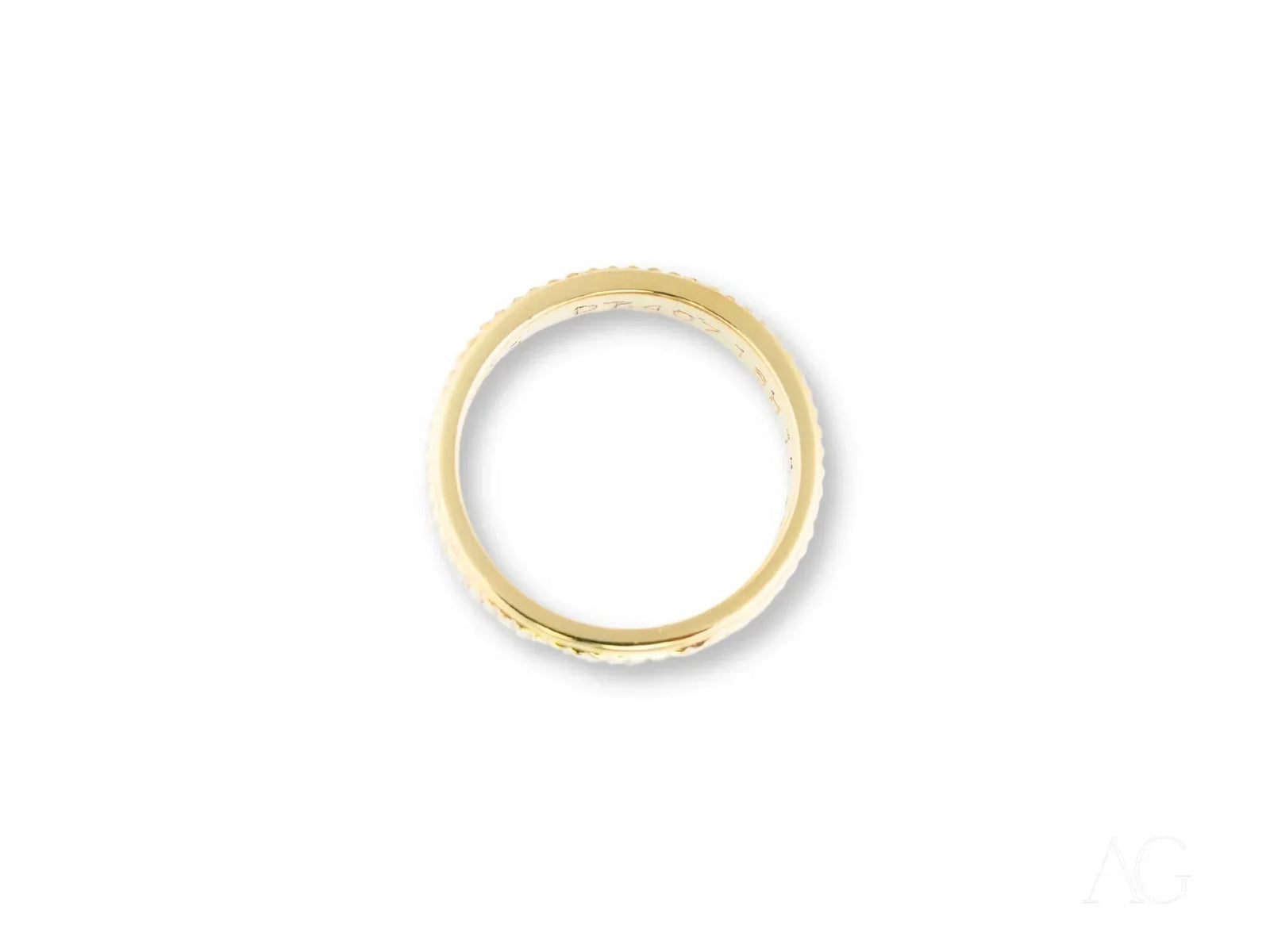 Regal Ridge wedding band in art gold jewelry with channel-set diamonds