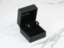 Pair of 18k gold delicate rose stud earrings in black gift box