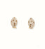 Elegant rose gold champagne diamond earrings with pavé-set diamonds in marquise shape