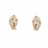 Pair of rose gold champagne diamond earrings in 18k art gold jewelry
