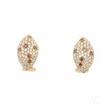 Rose gold champagne diamond earrings in 18k pavé-set marquise design