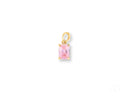 Rosé Radiance pink CZ pendant in art gold jewelry with rectangular gem
