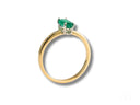 18k gold ring with oval emerald, diamond accents and cubic zirconia sophistication