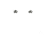 Pair of 18k white gold crown earrings with clear gemstones