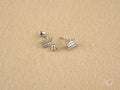 Royal Spark: 18K White Gold Crown Earrings