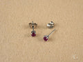 Scarlet Whispers – 18K White Gold Ruby Earrings