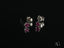 Silver stud earrings with white gold ruby and red gemstones from Scarlet Whispers art gold jewelry