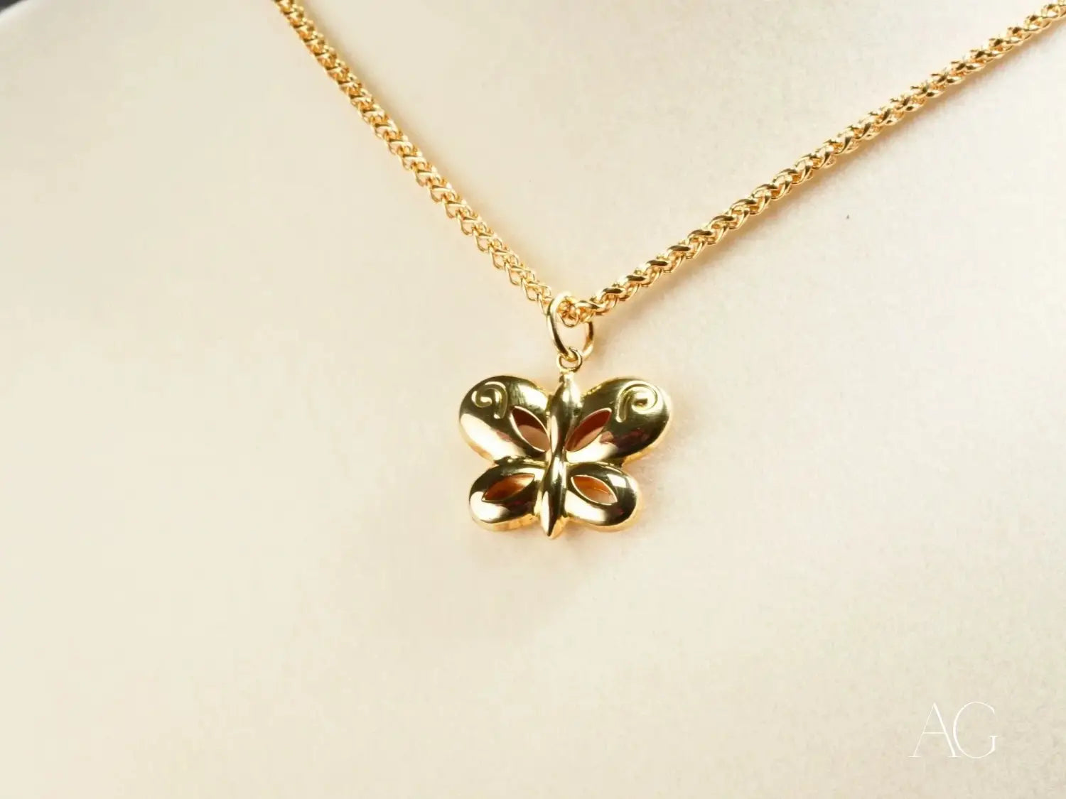 Golden Flutter Butterfly Pendant