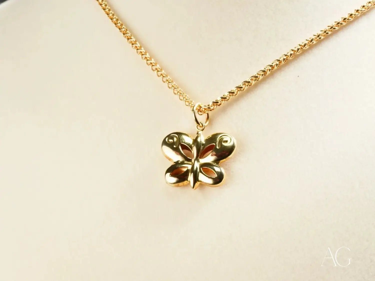 Golden Flutter Butterfly Pendant