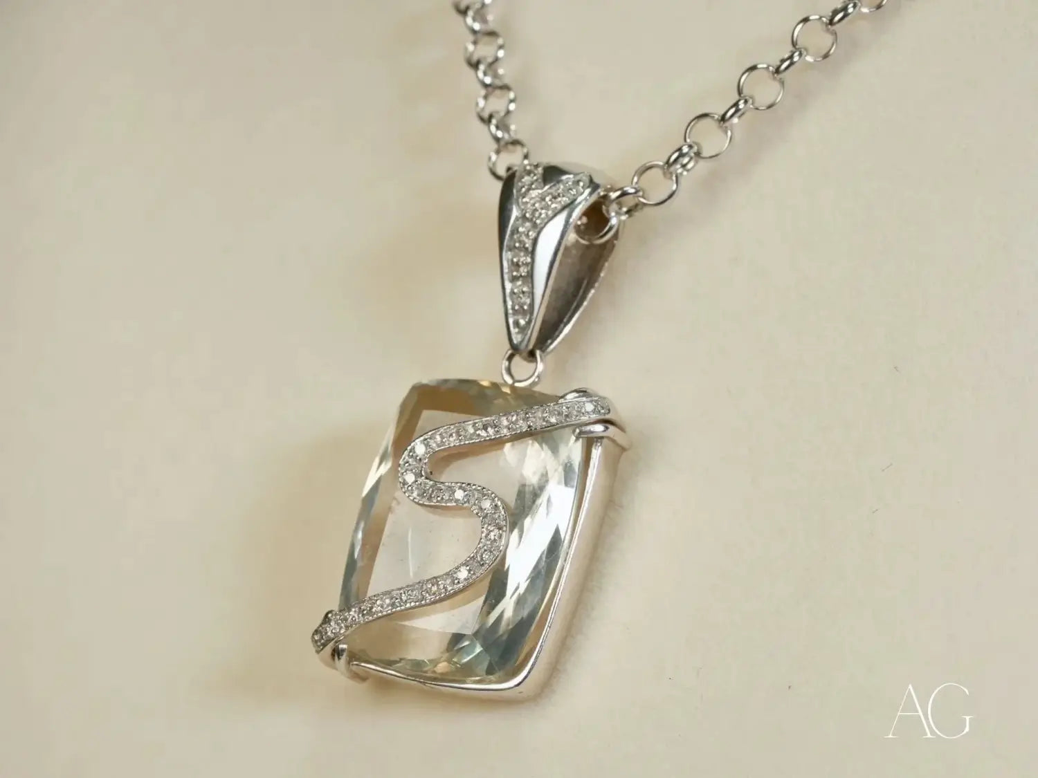 Eternal Frost Crystal & Diamond Pendant
