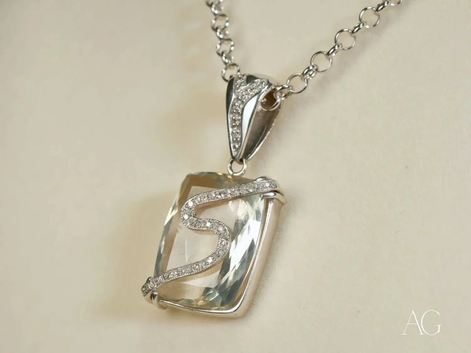 Eternal Frost Crystal & Diamond Pendant