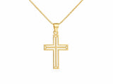 18K Gold Openwork Cross Pendant