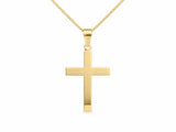18K Gold Smooth Cross Pendant