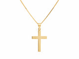 18K Gold Smooth Cross Pendant