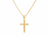 18K Gold Smooth Cross Pendant